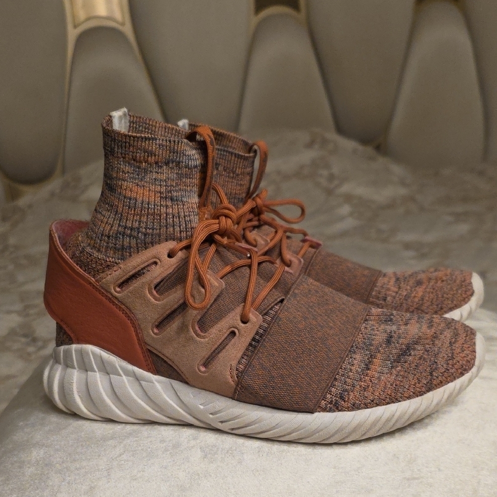 adidas Men's Tubular Pale Pink Knit High-Top Sneakers Size 9